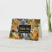 Modern 6 fotocollage Afstuderen dank u Bedankkaart (Voorkant)