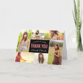 Modern 6 fotocollage Afstuderen dank u Bedankkaart (Voorkant)
