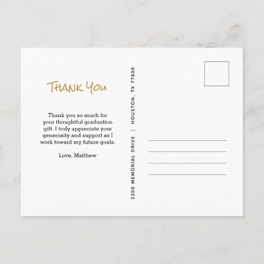 Modern 6 fotocollage Afstuderen dank u Briefkaart (Achterkant)