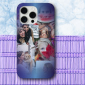 Modern 6 Fotocollage Blauw verloop Case-Mate iPhone Case