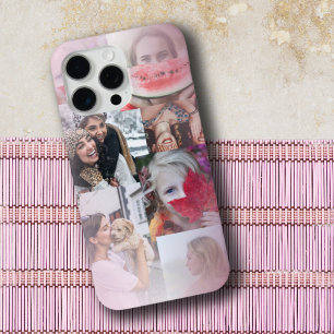 Modern 6 Fotocollage Blush Roze iPhone 15 Pro Max Hoesje