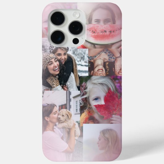 Modern 6 Fotocollage Blush Roze Case-Mate iPhone Case (Achterkant)