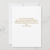 Modern 6 Fotocollage Custom Chic Gold Afstuderen Aankondiging (Achterkant)