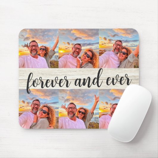 Modern 6 Fotocollage Custom Monogram Muismat (Met muis)