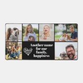 Modern 6 Fotocollage en Tekst Aangepaste Monogram  Bureaumat (Voorkant)