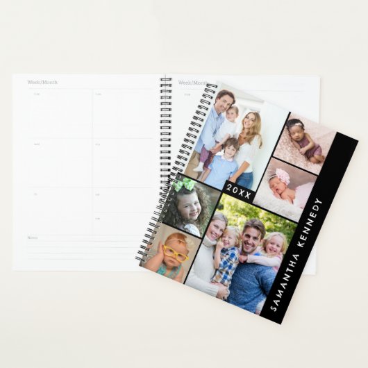 Modern 6 Fotocollage Familie Afbeeldingen 2025 Pla Planner (Display)