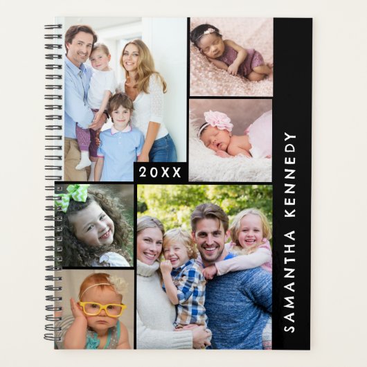 Modern 6 Fotocollage Familie Afbeeldingen 2025 Pla Planner (Voorkant)