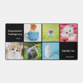 Modern 6 Fotocollage gepersonaliseerd monogram Bureaumat (Voorkant)