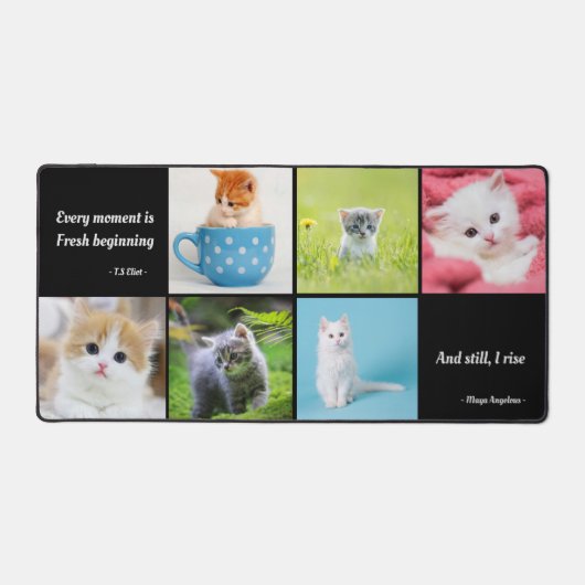 Modern 6 Fotocollage gepersonaliseerd monogram Bureaumat (Voorkant)