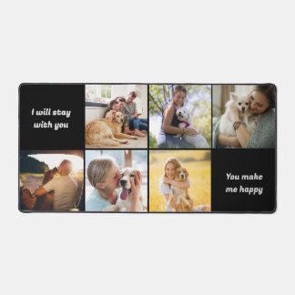 Modern 6 Fotocollage gepersonaliseerd monogram Bureaumat