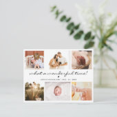 Modern 6 Fotocollage Nieuwe baby dank u Feestdagenkaart (Staand voorkant)