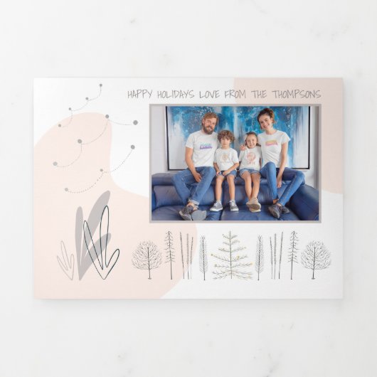 Modern 6 fotojaar in Uitzicht nieuwsbrief Artsy Tr Drieluik Wenskaart (Cover)