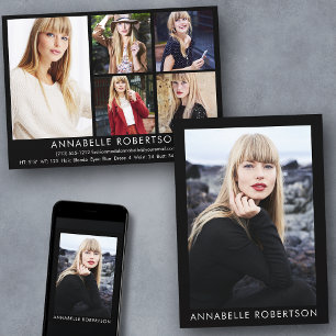 Modern 6 Foto's Model en Actor Comp Kaart