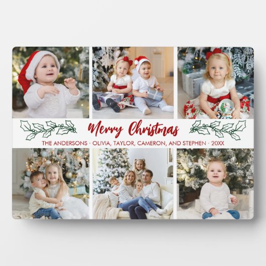 Modern 6-fotoserie Kerstmis modern script Fotoplaat (voorkant)