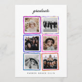 Modern 6 Photo Collage Frames Graduate High School Aankondiging (Voorkant)