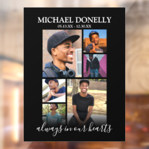 Modern 6 Photo Collage Memorial Raamsticker