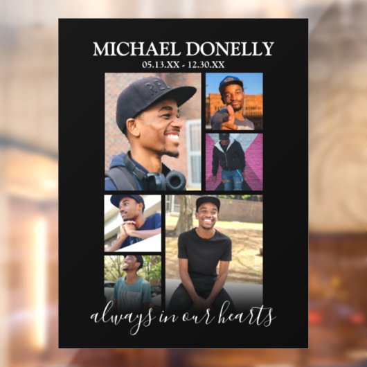 Modern 6 Photo Collage Memorial Raamsticker (Vel 2)