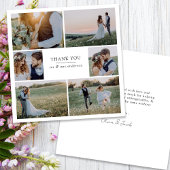 Modern 6 Photo Collage Square Wedding Bedankkaart