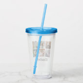 Modern 6-reeks fotocollage | Gepersonaliseerd Acryl Drinkbeker (Achterkant)
