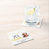 Modern 70 and Fabulous Birthday Photo Kartonnen Onderzetters (Insitu)