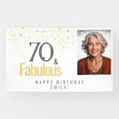 Modern 70 and Fabulous Birthday Photo Spandoek (Horizontaal)