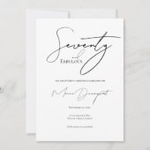 Modern 70 en Fabulous 70th Verjaardagsfeestje Kaart (Voorkant)