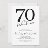 Modern 70 en Fabulous Script Zeventigste Verjaarda Kaart (Voorkant)
