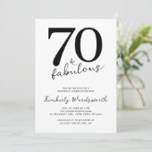 Modern 70 en Fabulous Script Zeventigste Verjaarda Kaart (Staand voorkant)