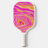 Modern 70s 80s Pink Swirl Pickleball Paddle (Achterkant)