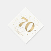 Modern 70th Seventy Birthday | Gold Glitter  Servet (Hoek)