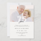 Modern 75th Wedding Anniversary with Photo Kaart (Voorkant)