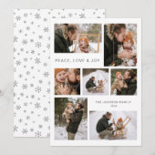 Modern 7 Familie Foto Kerst Flat Vakantie Kaart (Voorkant / Achterkant)