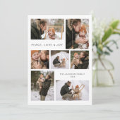 Modern 7 Familie Foto Kerst Flat Vakantie Kaart (Staand voorkant)