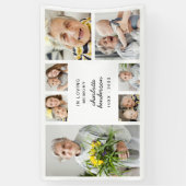 Modern 7-foto begrafenis/herdenkingsdienst spandoek (Verticaal)