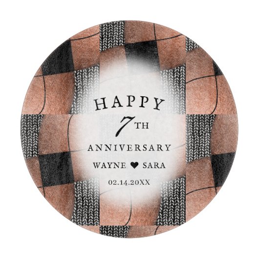 Modern 7e Koper + Wol Jubileum Snijplank (Voorkant)