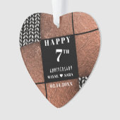 Modern 7e koperen wol Jubileum Ornament (voorkant)