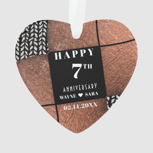 Modern 7e koperen wol Jubileum Ornament (achterkant)