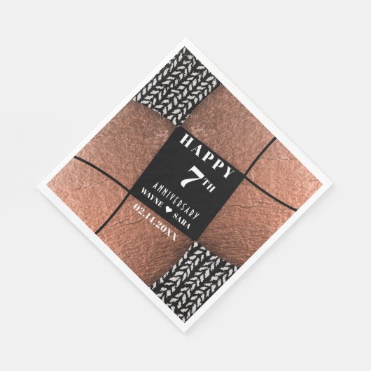 Modern 7e koperen wol Jubileum Servet (Hoek)