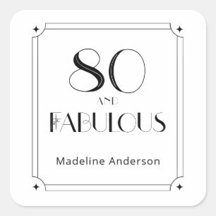 Modern 80 & Fabulous 80e Verjaardag Vierkante Sticker