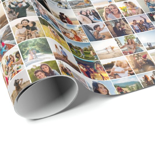 Modern 81 foto collage patroon cadeaupapier (Rol Hoek)