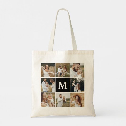 Modern 8 Aangepast fotocollage Tote Bag (Achterkant)