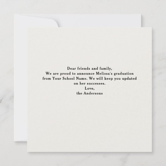 Modern 8 Afstuderen voor het kleuren van foto's Aankondiging (Achterkant)