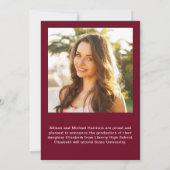 Modern 8 Foto Burgundy Afstuderen Aankondiging (Achterkant)