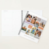 Modern 8 Foto Collage Family Photo Grid White Planner (Display)