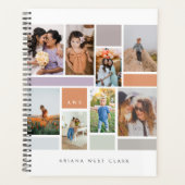 Modern 8 Foto Collage Family Photo Grid White Planner (Voorkant)