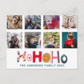 Modern 8 Foto Ho Ho Ho Kerstmis Briefkaart (Voorkant)