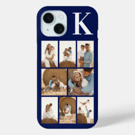 Modern 8 Foto Navy Blauw iPhone 15 Case