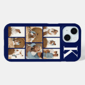 Modern 8 Foto Navy Blauw Case-Mate iPhone Case (Achterkant (horizontaal))