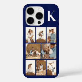 Modern 8 Foto Navy Blauw iPhone 16 Pro Hoesje
