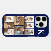 Modern 8 Foto Navy Blauw Case-Mate iPhone Case (Achterkant (horizontaal))